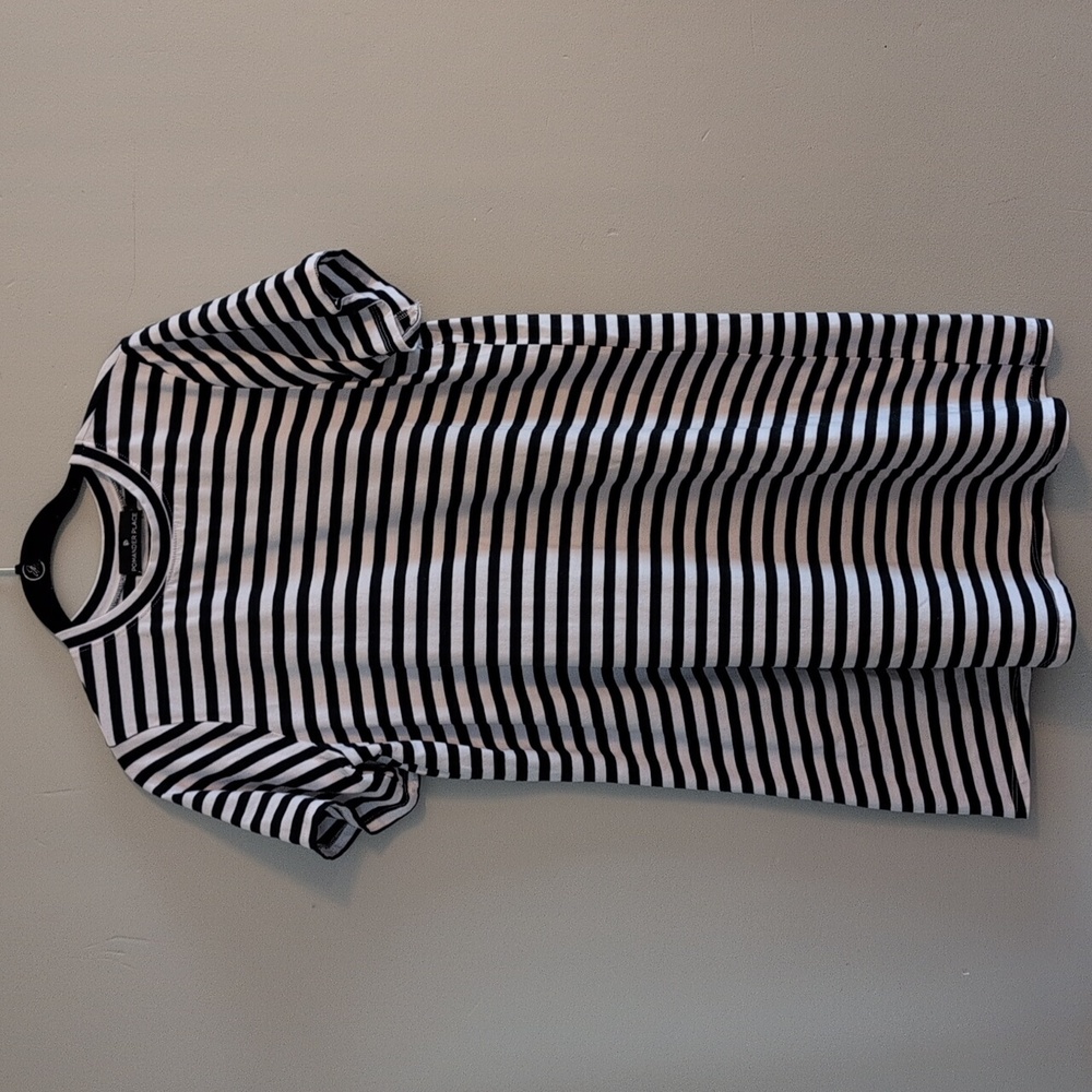 Tuckernuck Pomander Place Mini Zoe T-Shirt Striped Blue and White Dress A Line